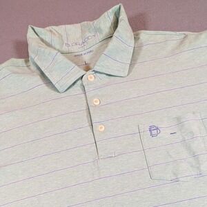 B Draddy USA Mens Polo Shirt Size Large Pima Cotton Spandex Striped